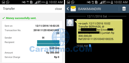 Bukti Kirim Saldo E-cash