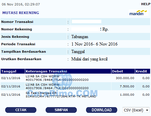 Cara Online Cek Mutasi Rekening  Mandiri 
