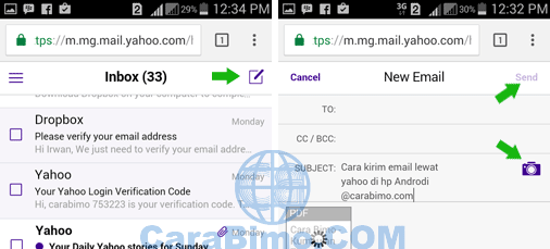 Dua Cara Mengirim Email Lewat Yahoo Dari Hp Android