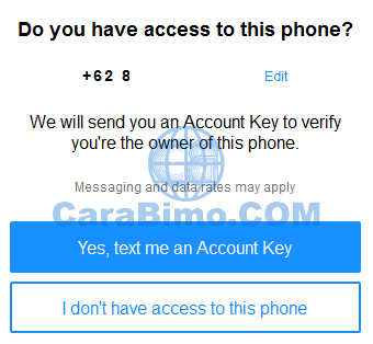 Yes, text me an Account Key