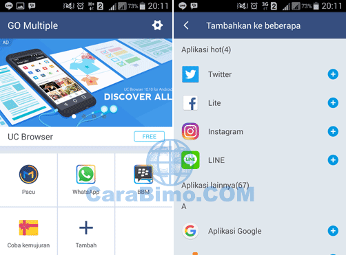 Go Multiple Aplikasi Untuk Buka 2 Akun Game, BBM dan WhatsApp di 1 HP Android