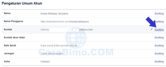 Mengganti Email Utama Facebook