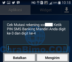 Ketik 2 digit PIN SMS banking