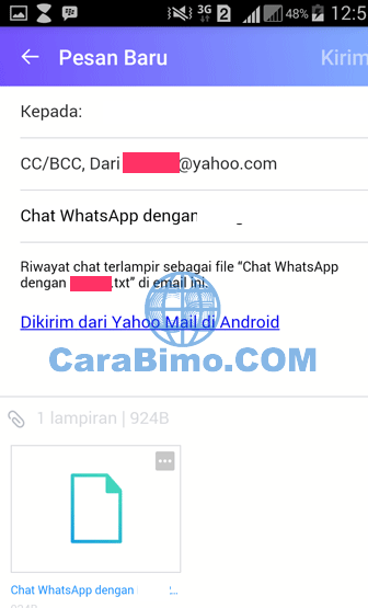 Cara Email Chat Whatsapp