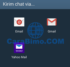 Kirim chat via Email