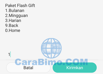 Pilih paket Flash Gift yang diinginkan