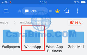 Cari folder WhatsApp