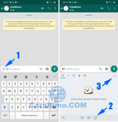 Cara Kirim Stiker Bergerak Di WhatsApp Android
