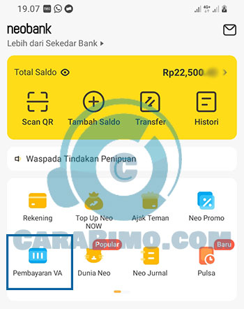 Pilih Pembayaran VA